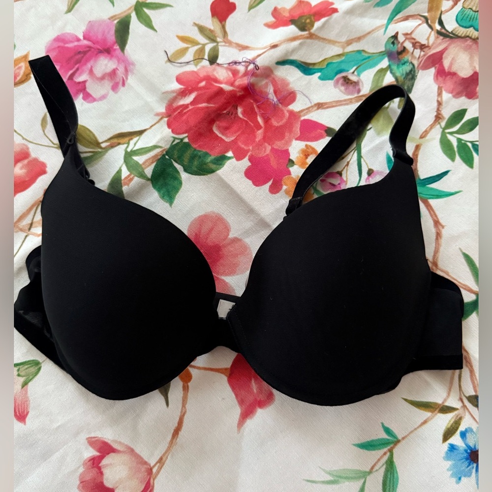 Elegant Black Women's Bra size 34D [Wolford brand bra eye& hook back closure - Picture 3 of 16